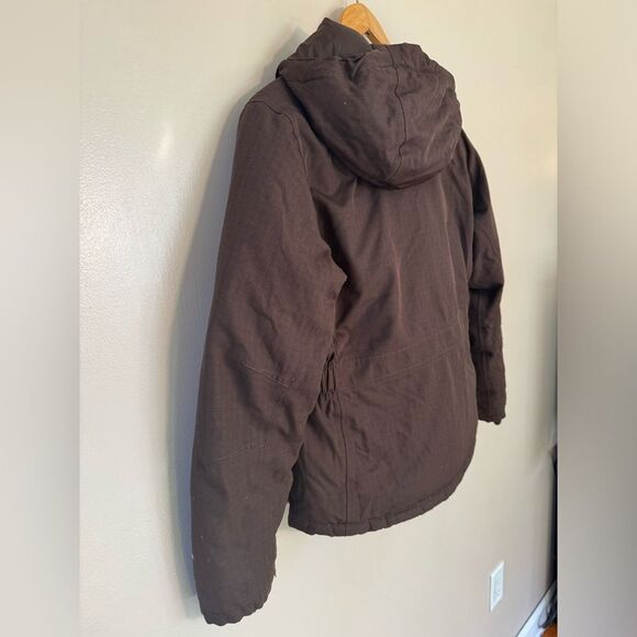SALE! Brown The North Face Down Hyvent Belted Coat Size M EUC - Picture 4 of 9
